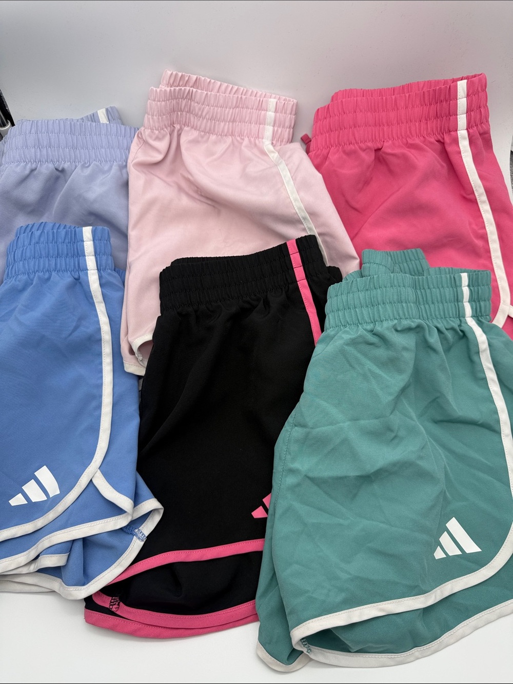 Adidas Girls Size 14 Kids Large Athletic Shorts Lot of 7 - Picture 3 of 16